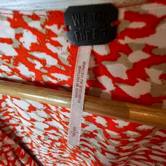 We the Free Mini Dress Womens Size S/P Orange French Quarter Leopard Wrap Girly - Picture 2 of 15